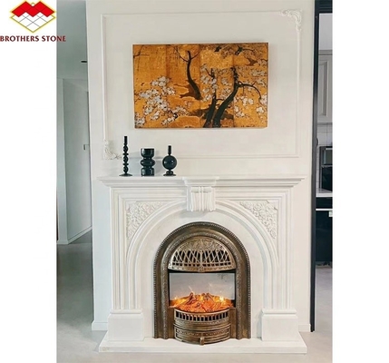Caminha de estilo italiano moderno de mármore mantel Caminha de pedra decorativa interior em granito