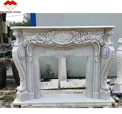 Caminha de estilo italiano moderno de mármore mantel Caminha de pedra decorativa interior em granito