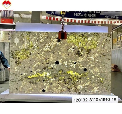 Splendor Brasileiro Quartzita Branca Big Slab Cozinha Translúcida Ilha de Pedra Backlight Polido Slab Para Villas Hotéis
