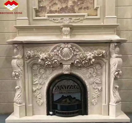 Caminha de estilo italiano moderno de mármore mantel Caminha de pedra decorativa interior em granito