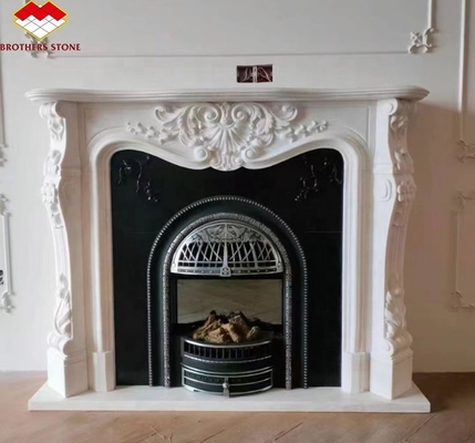 Caminha de estilo italiano moderno de mármore mantel Caminha de pedra decorativa interior em granito