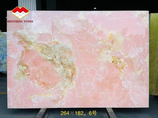 Retroiluminado azulejos de porcelana de ónix rosa design geométrico rosa claro rosa lajes de mesa preço atacado escadas de ónix rosa translúcidas