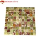 Laje verde do ônix do jade, telha de mosaico natural do ônix para o assoalho da cozinha