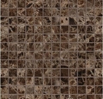 Corte lustrado do mármore de Emperador mosaico escuro para fazer sob medida as telhas de mármore para a telha da parede