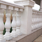 Laje de pedra de mármore branca, pedra de mármore da balaustrada dos trilhos da coluna do balcão da escadaria