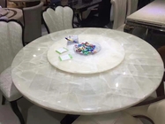 Tampos da mesa de pedra semi preciosos retroiluminados do ônix de mármore branco do ônix da idade do gelo