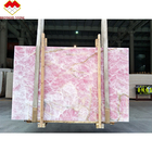 Painel de parede retroiluminado Crystal Pink Onyx Countertop translúcido do mármore de ônix da idade do gelo