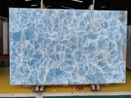 Laje translúcida retroiluminada do ônix de Crystal Agate Stone Blue Marble do painel de parede
