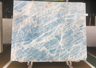 Laje translúcida retroiluminada do ônix de Crystal Agate Stone Blue Marble do painel de parede