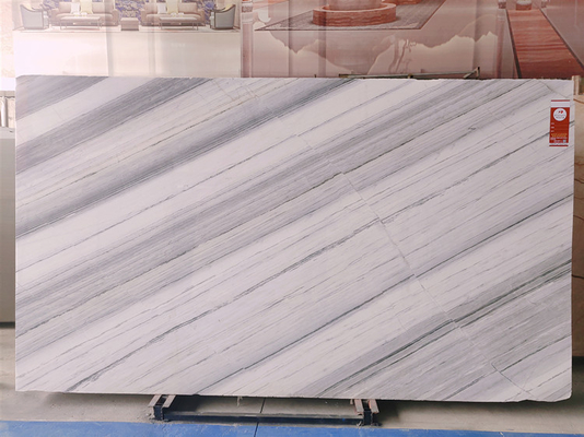 Laje de pedra de mármore branca da geleira com espessura de Grey Veins 15mm