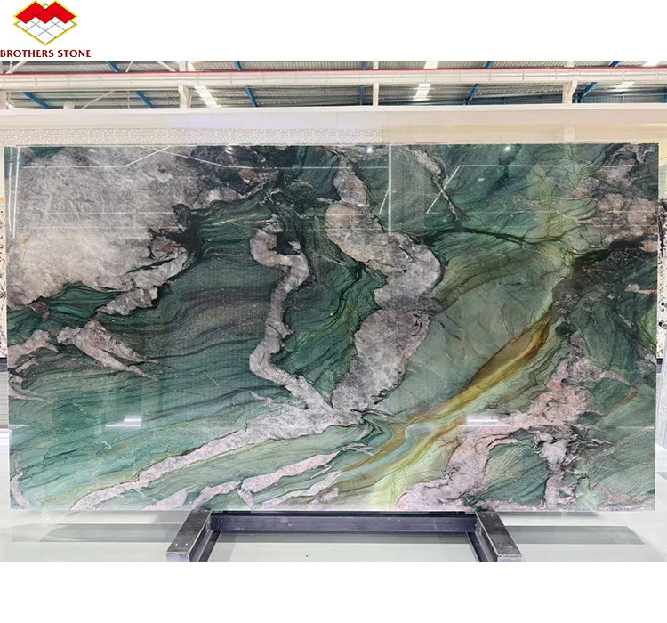 Piso de mármore de calcite moderno Bata Esmeralda Verde Quartzite Chapa para painel de parede de hotel