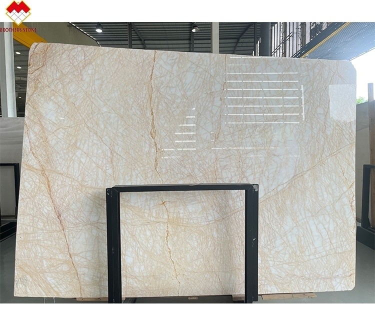 Lâmina de mármore dourada de aranha polida Ideal para o design gráfico de parede de piso moderno da villa