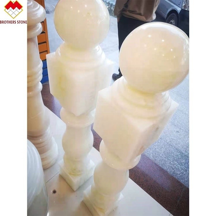 Ónix Branco, Pedra de Mármore Granito, Barranco, Manilha, Balaustro, Balustrade para Escadaria em Apartamento
