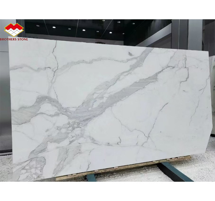 Moderno Design Itália Calacatta Branca de mármore laje para mesa de cozinha e painel de parede
