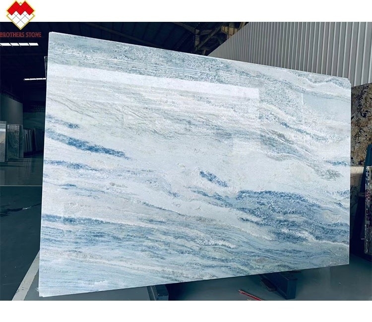 FOB Trade Backlit Azul Roma Quartzite Slab Ideal para Vanity Countertop no Brasil