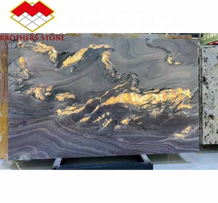 Pedra de mármore púrpura polida Big Slab mesa de jantar para o design moderno do salão do quarto