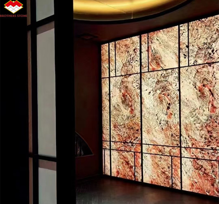 Folhas de ardósia de painel de pedra translúcido flexível para design de interiores de hotéis modernos