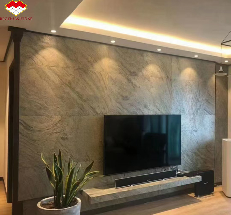 Telhas de parede ultrafinas de pedra natural para design de interiores de hotéis modernos