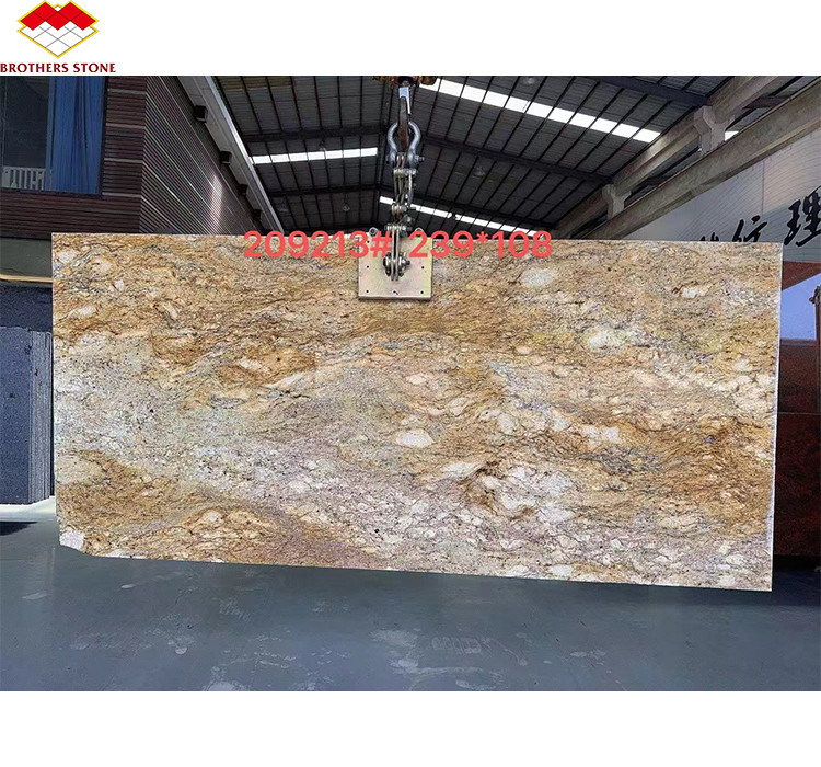 Hotel de Design Moderno Granito Branco Ornamental com Veias Douradas 20mm Grandes Chapas Polidas