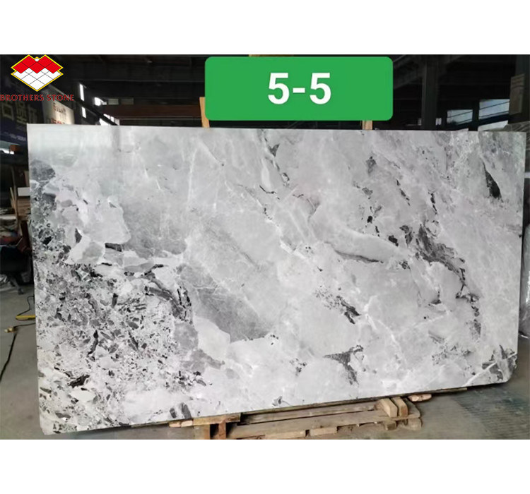 Pintura de tinta moderna de mármore grande laje de painel de parede cinza afinado e azulejos de balcão de cozinha