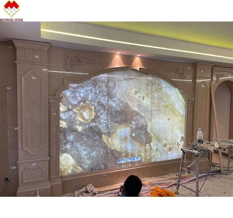 Decoração de hotel e villa com estilo de design moderno Negro Oníx Marmor Slab fundo