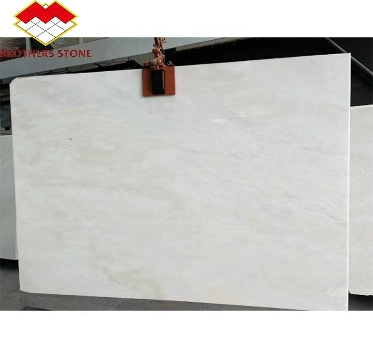 Hotel Moderno Real Branco Ónix Refinado Folha de Mármore Cortado ao Tamanho Painel de Parede e Set de Mesa de Jantar