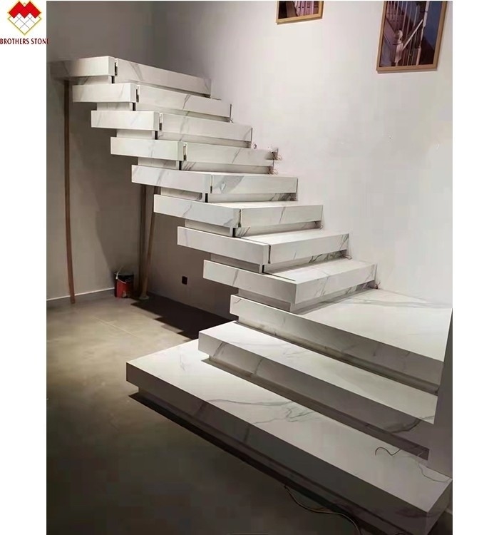 Escadaria de porcelana fina feita com acabamento de superfície polida ou fosca personalizado