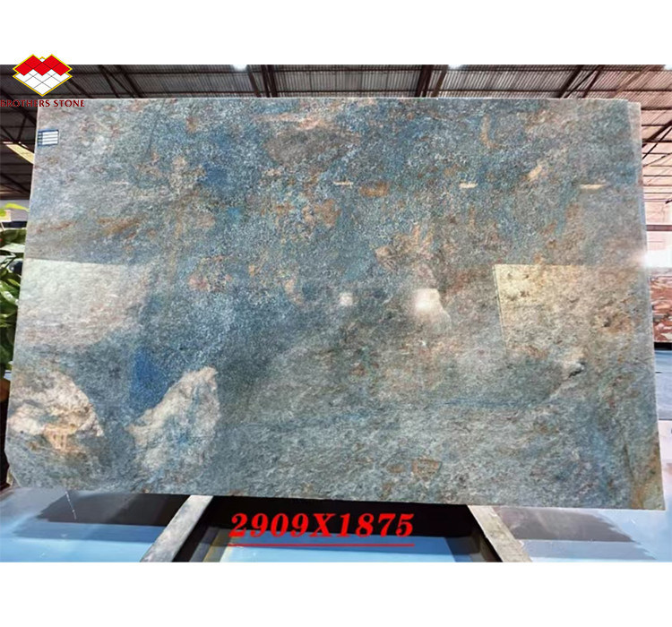 Amazon Blue Luxury Stone Polished Slab para Villa e Hotel Inspiração de Design Interior