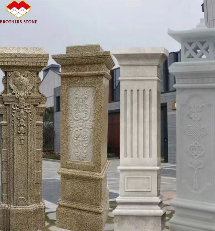 2700 kg/m3 Pilar de granito esculpido à mão para o design de colunas exteriores