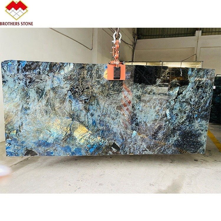 15-18mm Espessura Azul Bahia Mármore Transparente Cristal Azul Ónix Marmore em bom estado