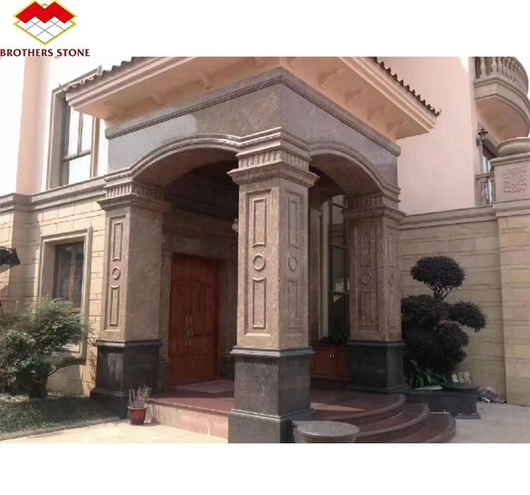 Granito de ouro da Califórnia polido cortado ao tamanho para escadas e molduras de portas no exterior moderno