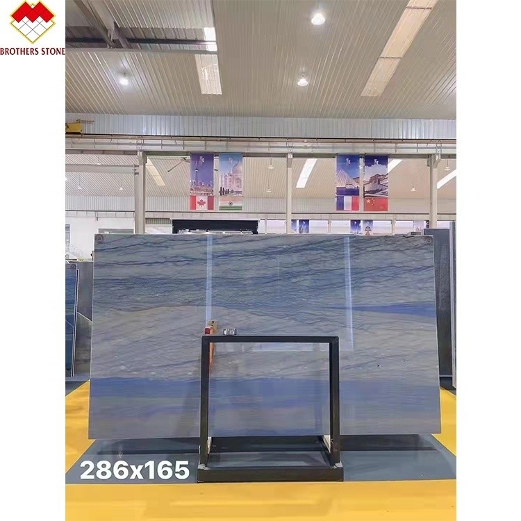 Azul Azul Macaubas Quartzita Pedra Polida Superfície Refinada Design Gráfico para final Casa