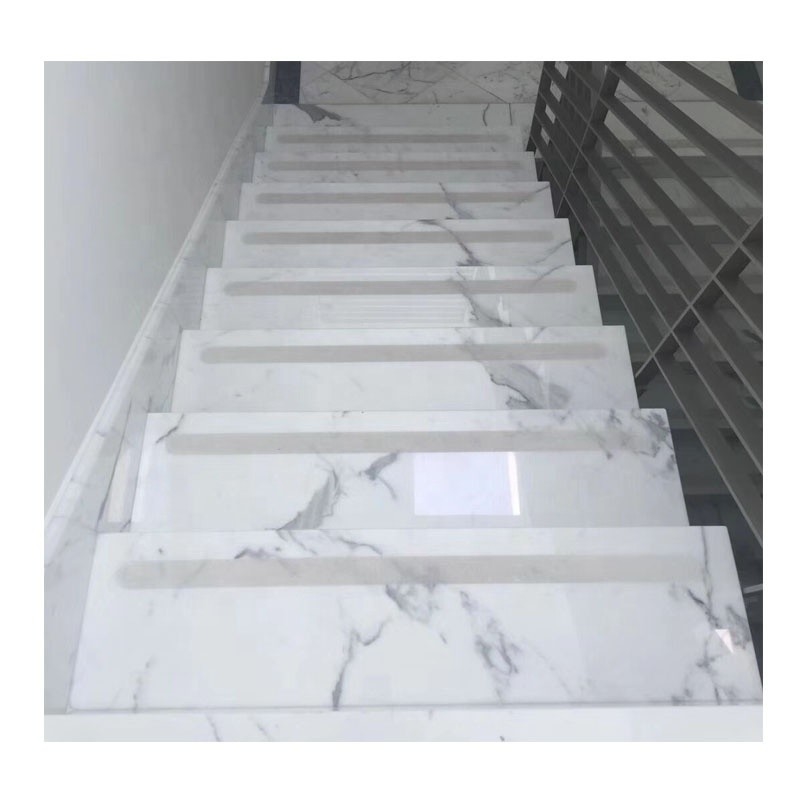 Escalões e degraus de mármore branco de Calacatta para casas interiores