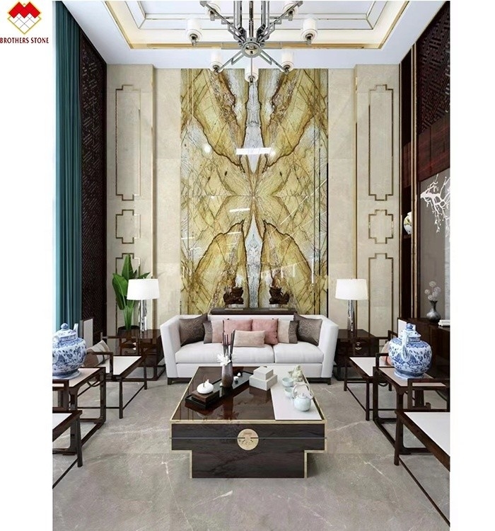Livro de decoração interior compatível mel amarelo onix lajes de mármore para fundo de parede