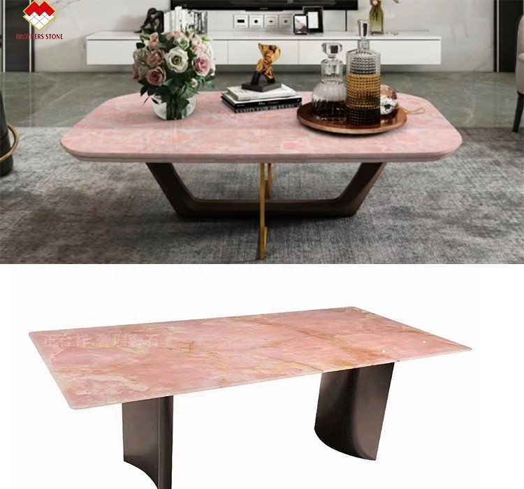 Big Slab Pink Onyx Stone Translúcido Rosa Fina Rosa Quartzo de Jade Rosa para o Pavimento da Parede da Villa