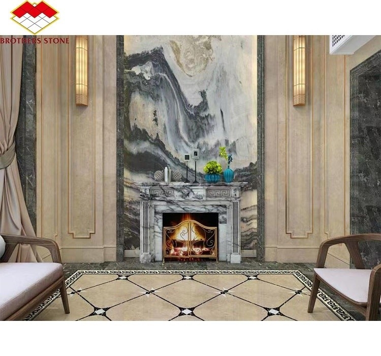 Moderno Mini Manteiga artesanal Arte escultura arqueada Francês Nova York Mármore Interior Perfumado Neve ameixa Chaminé em torno